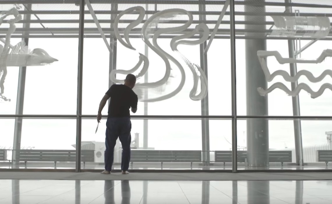 Pan Jianfeng at the airport